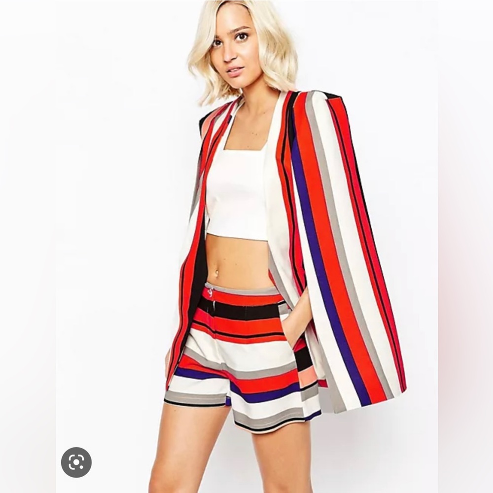 Lavish Alice Multicolor Striped Shorts Suit Set
